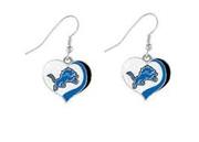  NFL Detroit Lions Jewel Heart Dangle Earrings