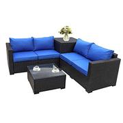 Conversation Sofa With Storage Table Royal Blue Cushion