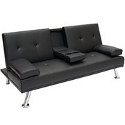 Best Choice Products Modern Faux Leather Futon Sofa Bed Fold Up & Down